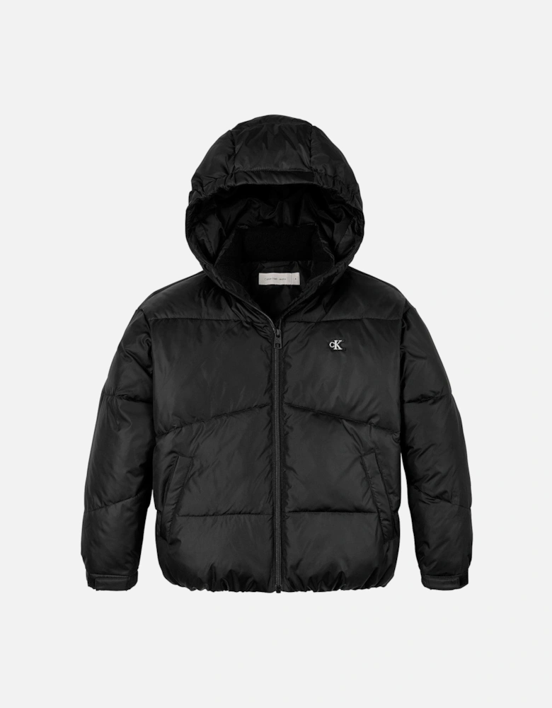 Girls CK Short Padded Jacket - Black