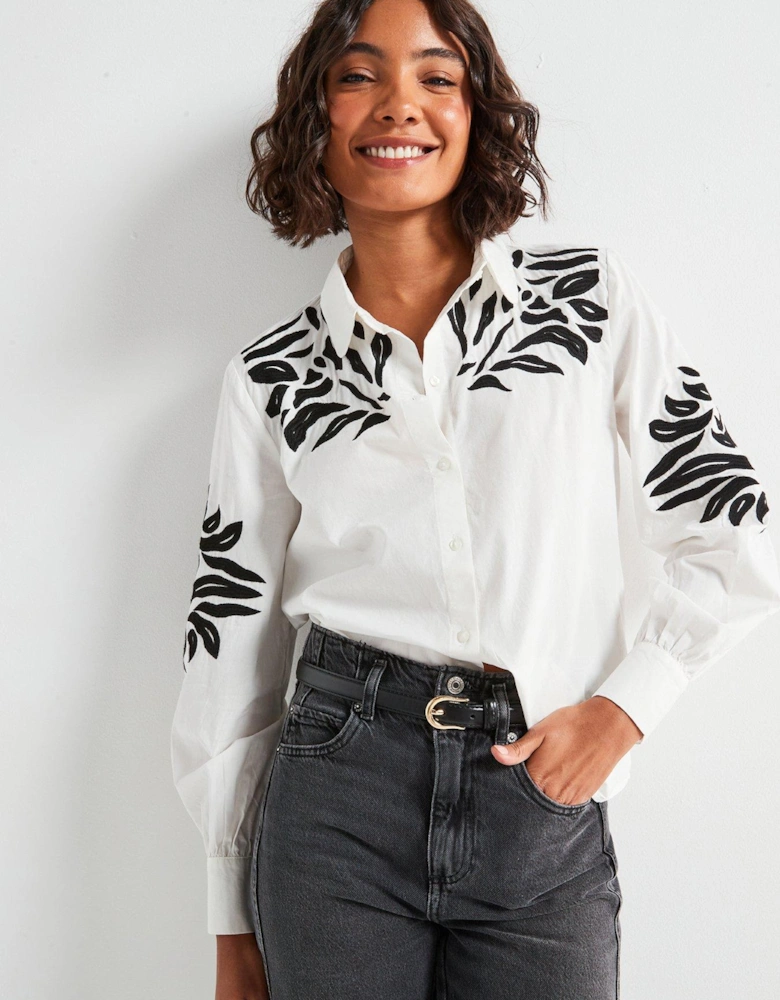 Embroidered Shirt - White