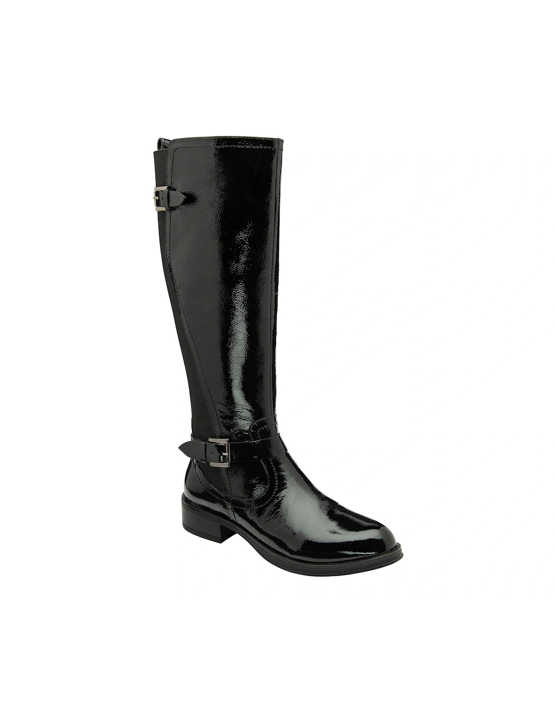 Eildon Leather Knee High Boot - Black Crinkle, 2 of 1