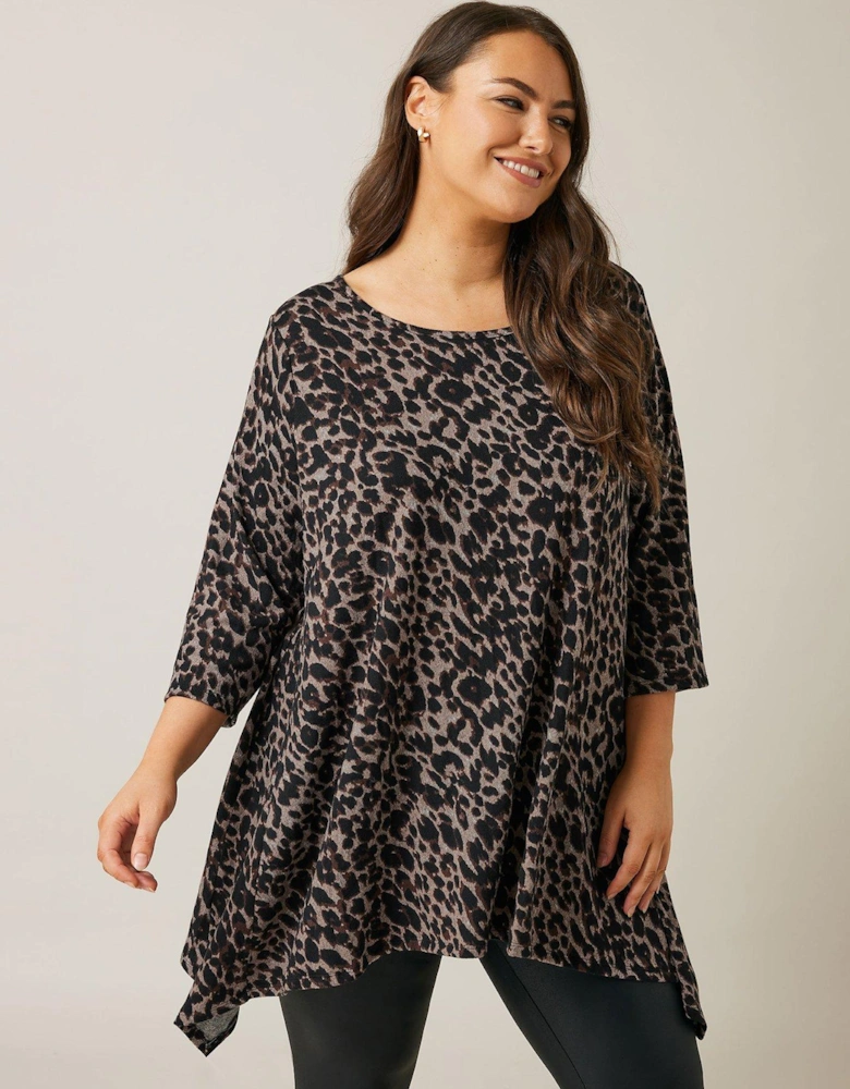 Drop Pocket Tunic Top - Brown