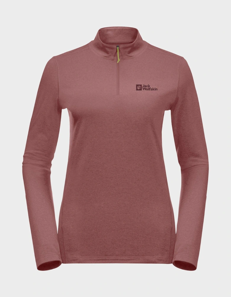 Womens Sky Thermal Half Zip - Burgandy