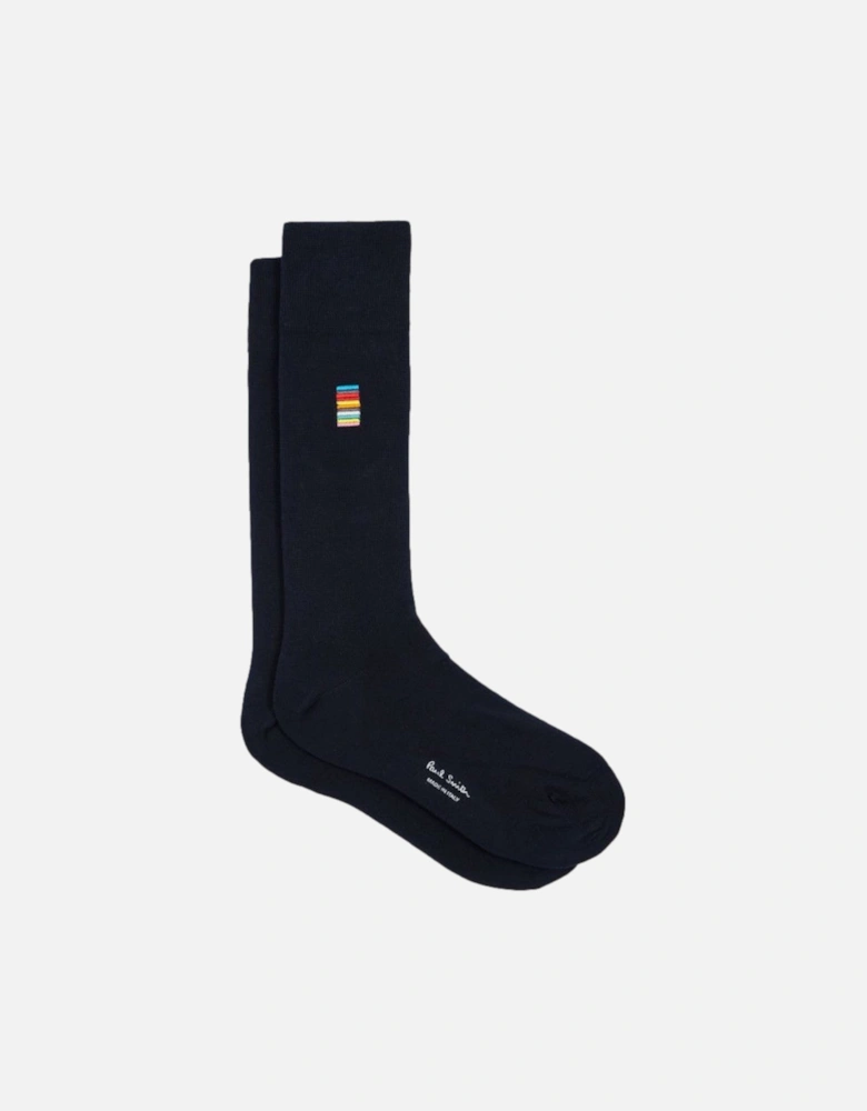 Alfie Signature Embroidered Socks 47 Navy