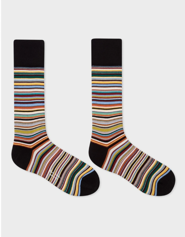 Signature Stripe Socks 92A Black