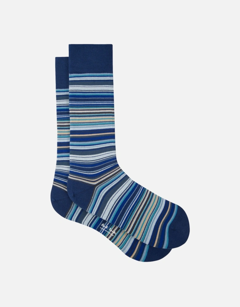 Signature Stripe Socks 47 Navy