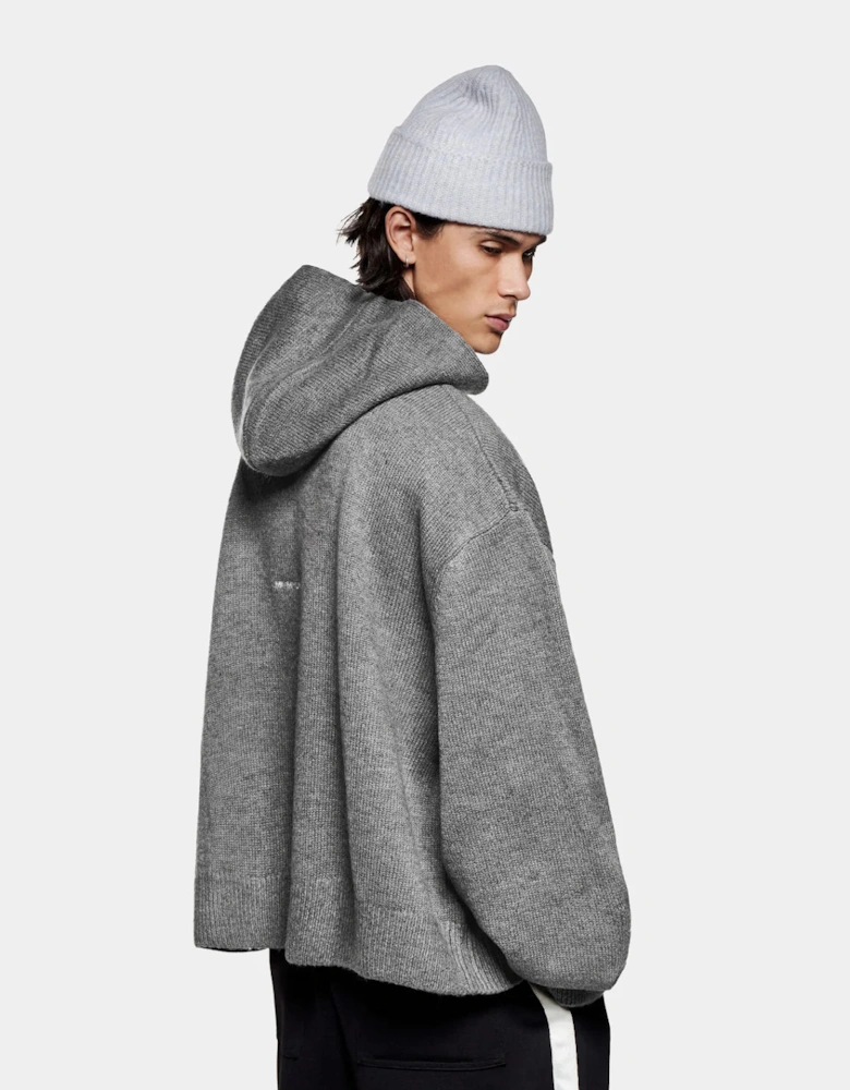 Oversized Fit Mohair Blend Knit Hoodie