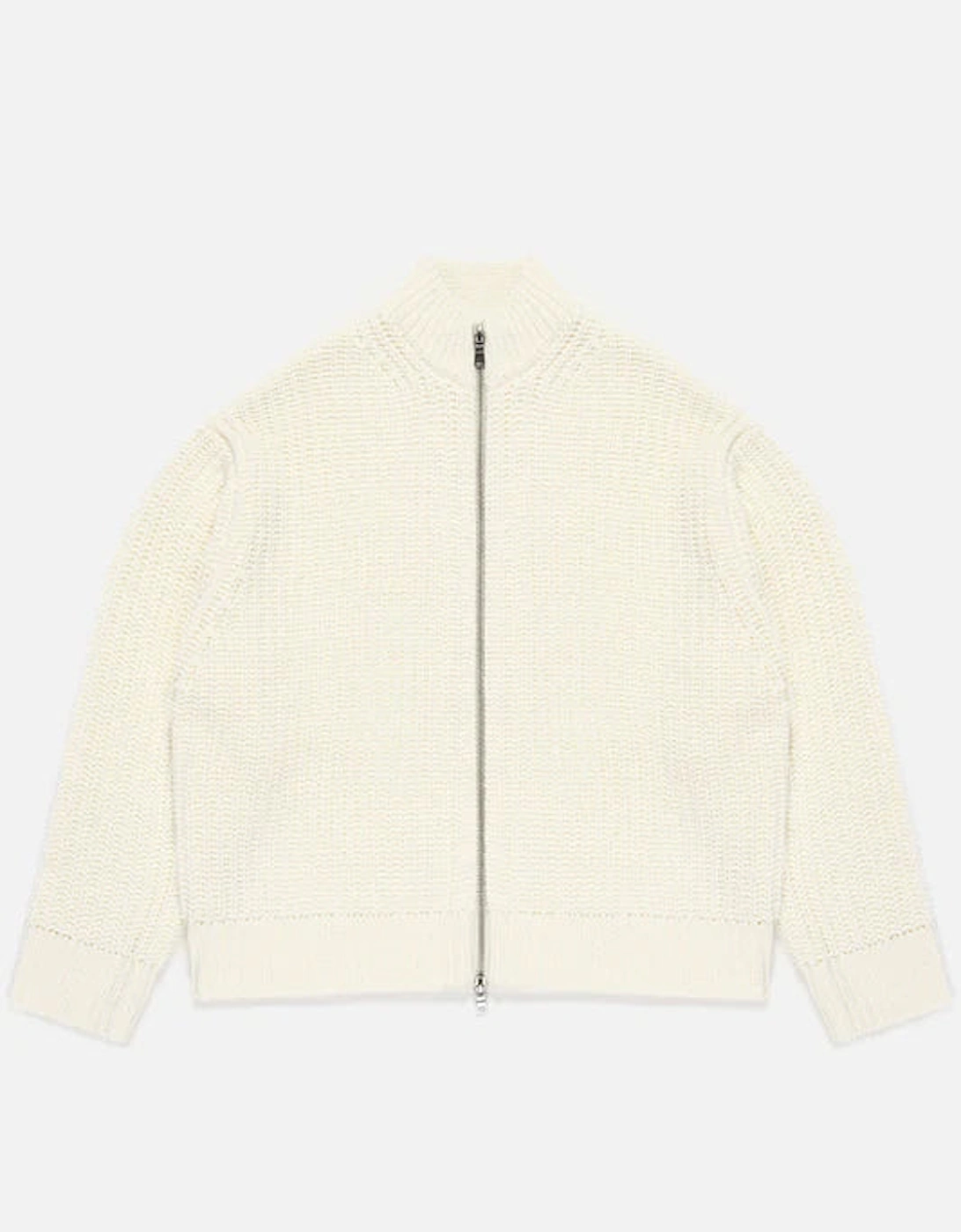 Oversized Fit Chunky Rib Knit Track Jacket