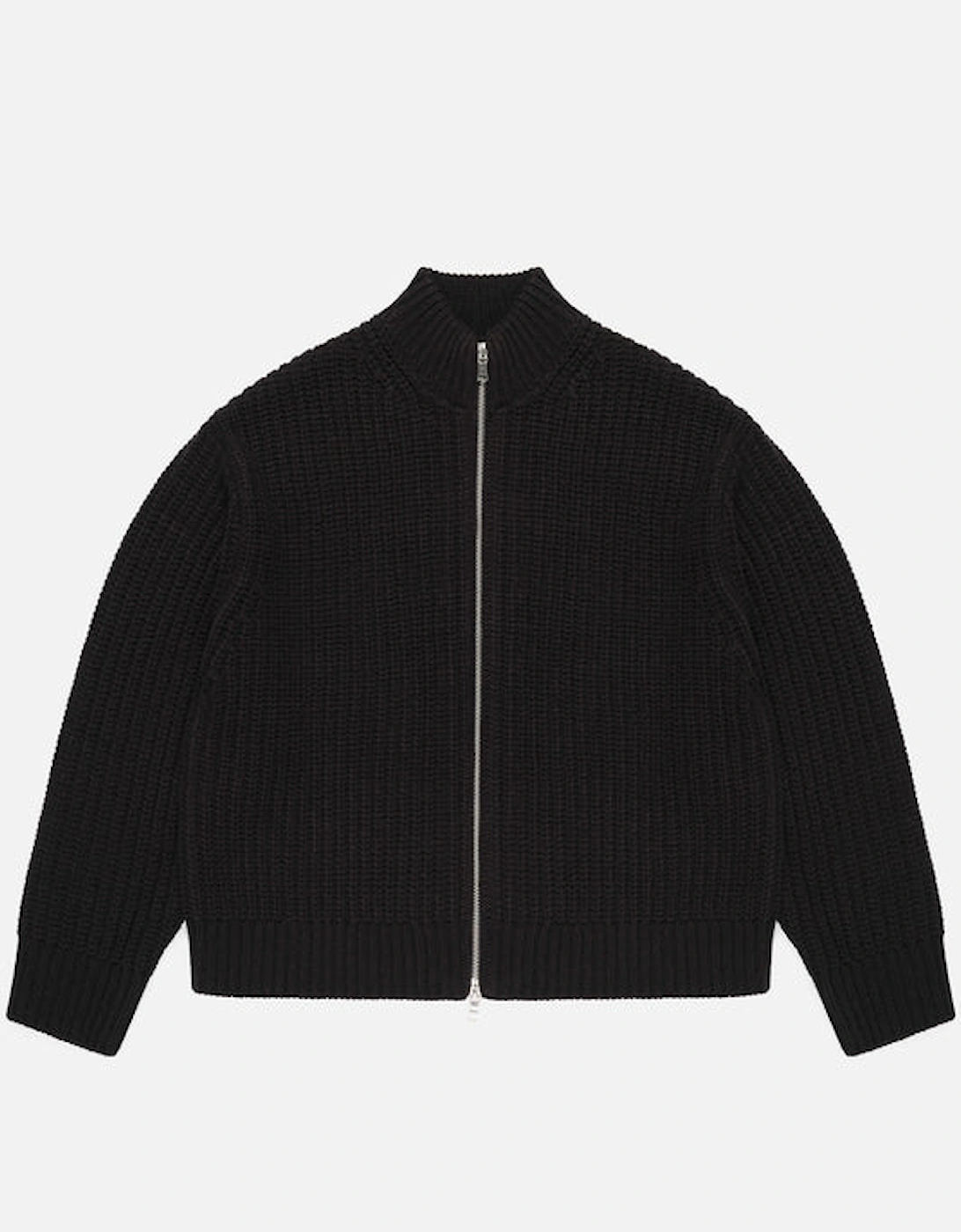 Oversized Fit Chunky Rib Knit Track Jacket, 9 of 8