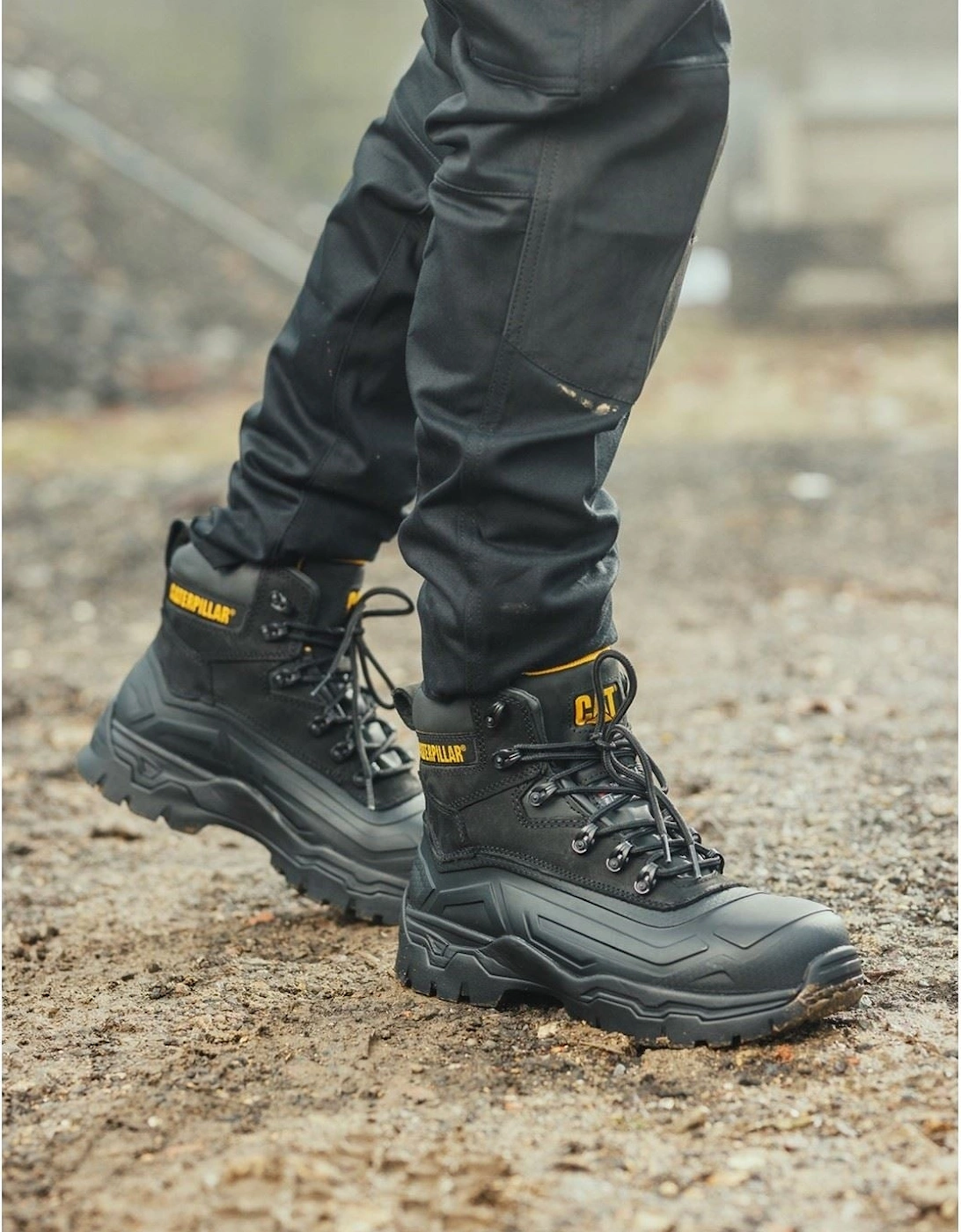 Caterpillar Typhoon SBH Rubber/Leather Black Safety Boots