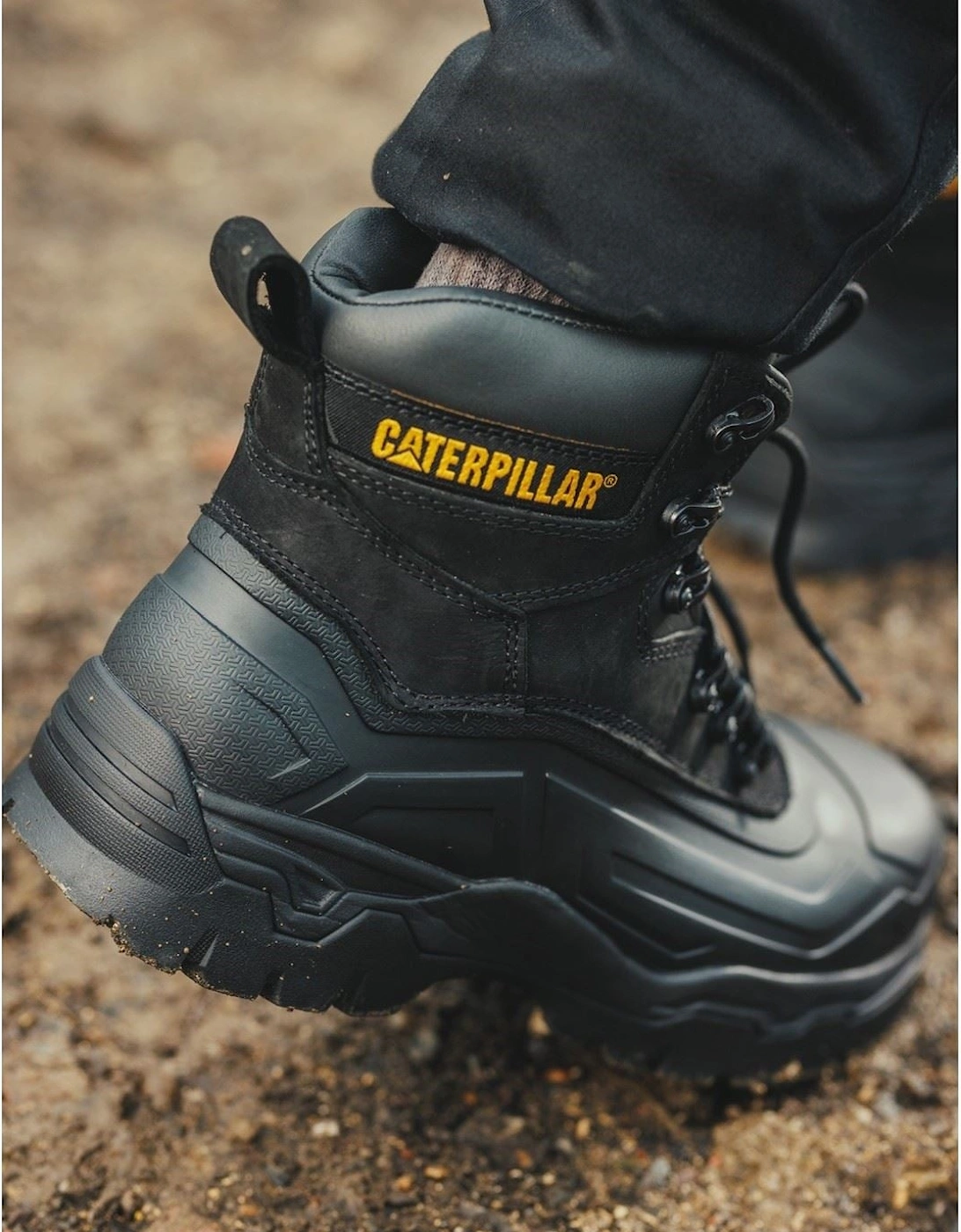 Caterpillar Typhoon SBH Rubber/Leather Black Safety Boots