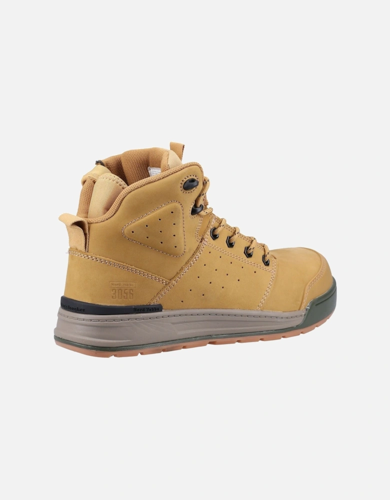 3056 Lace Zip Leather Wheat Safety Boots