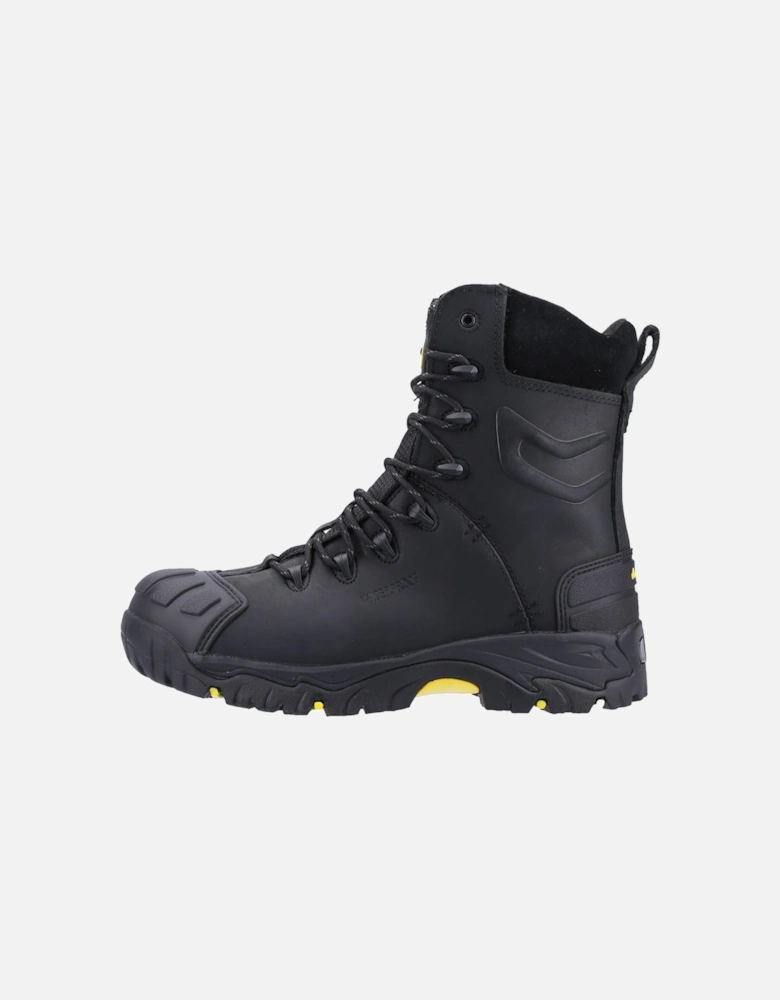 model FS999 Hi Leg Composite Safety Boot With Side Zip Unisex in Black