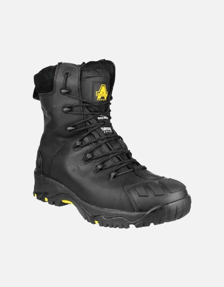 model FS999 Hi Leg Composite Safety Boot With Side Zip Unisex in Black