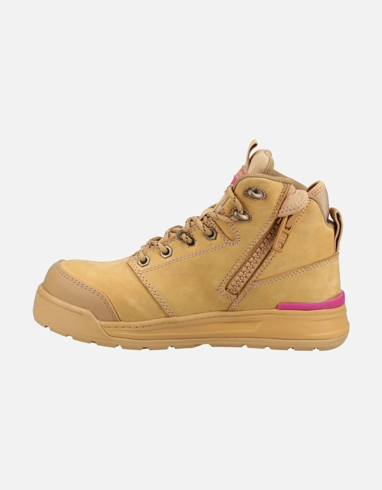 3056 Lace Leather Women's Wheat Safety Boots