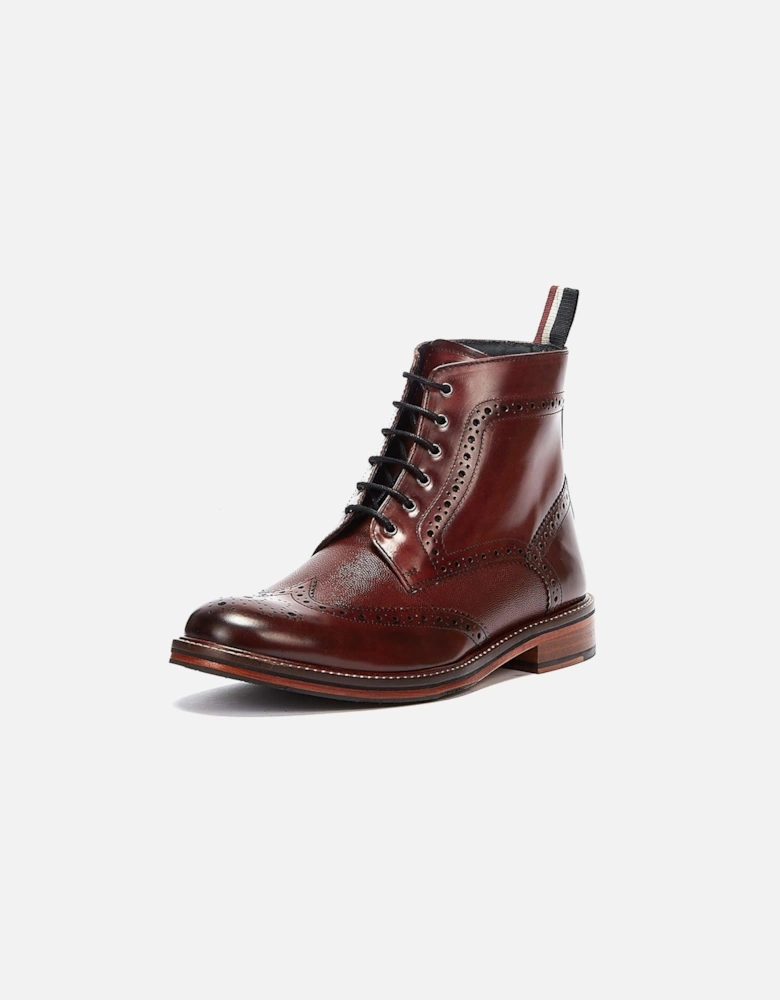 Alfred Brogue Leather Men's Burgundy Boots