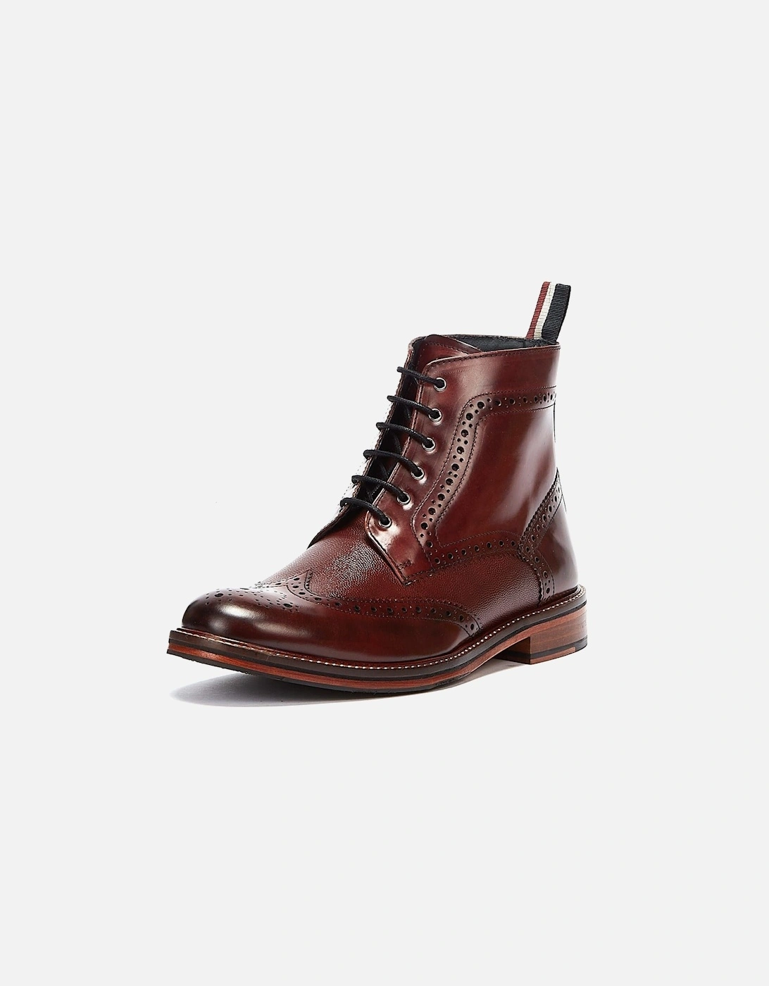 Alfred Brogue Leather Men's Burgundy Boots