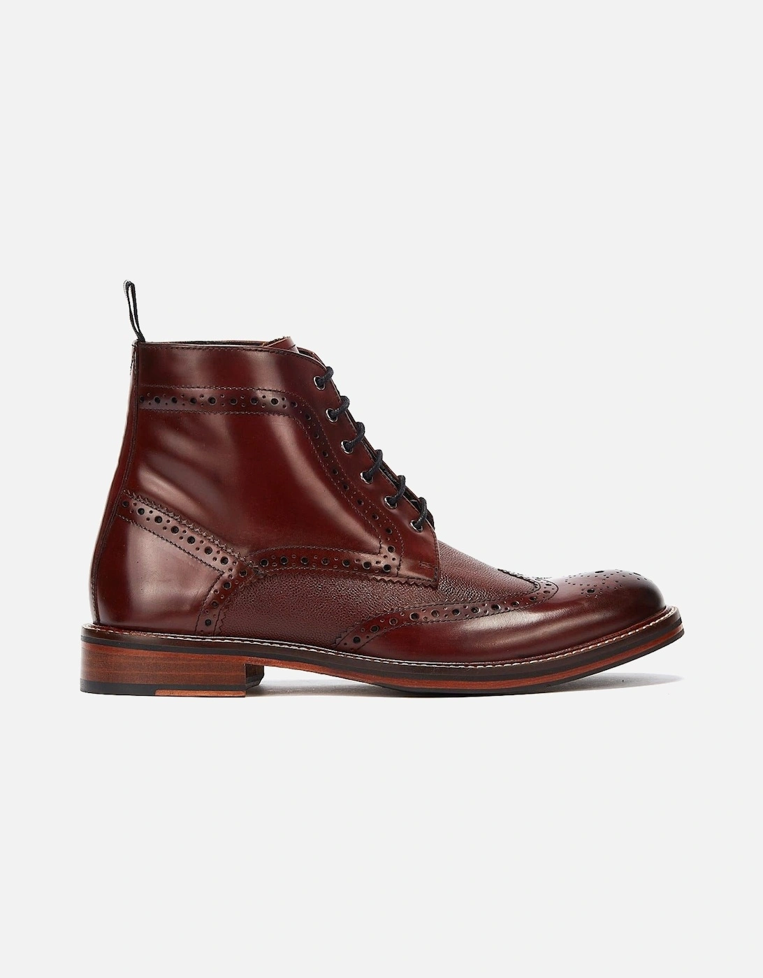 Alfred Brogue Leather Men's Burgundy Boots