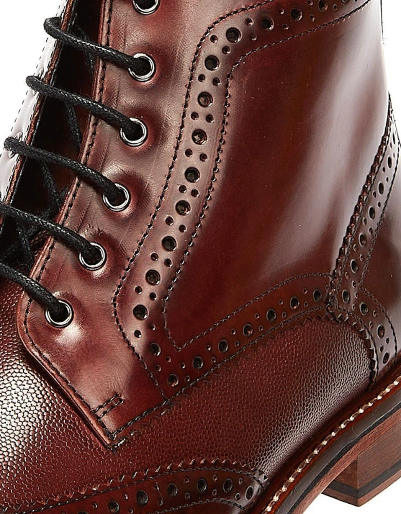 Alfred Brogue Leather Men's Burgundy Boots