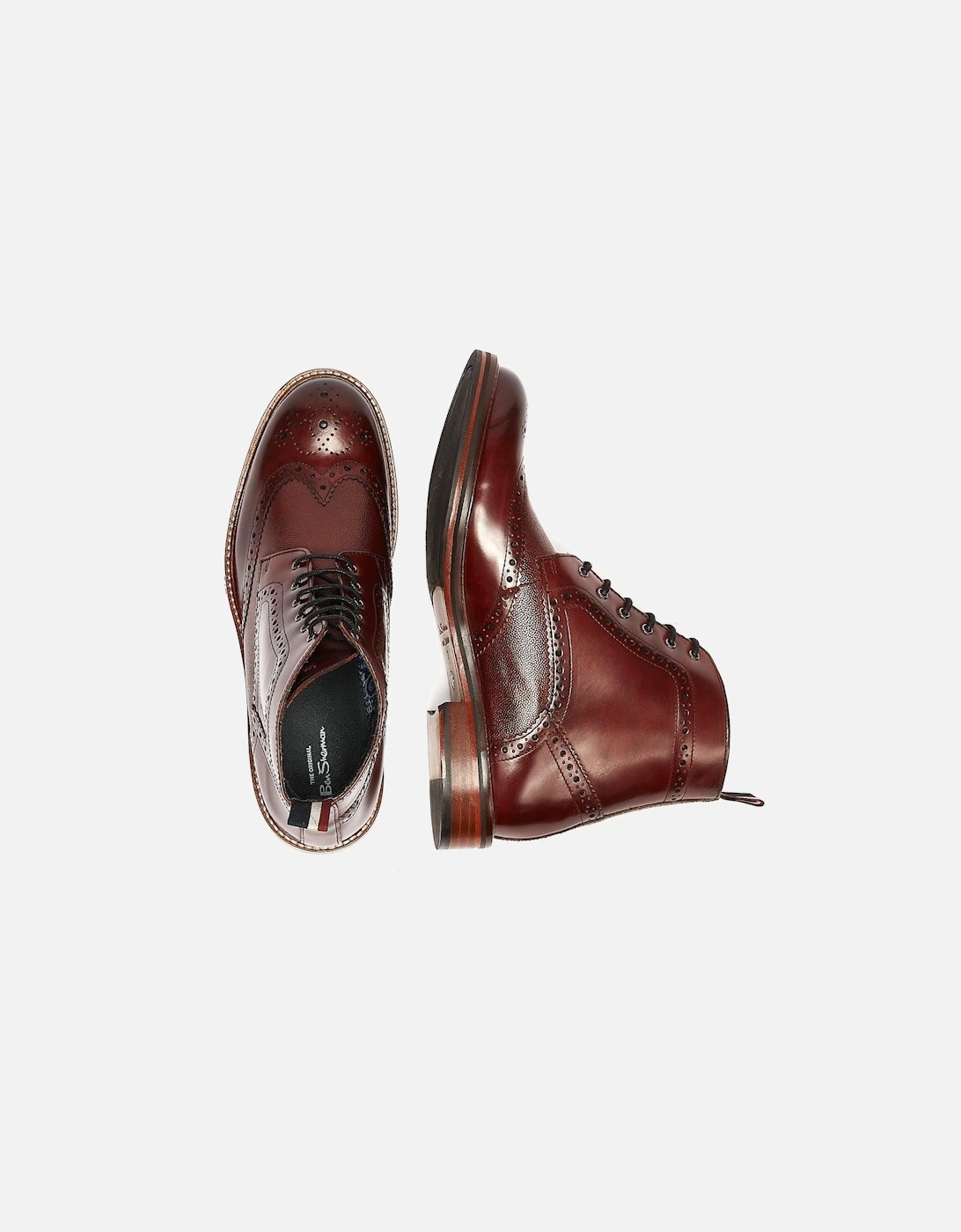 Alfred Brogue Leather Men's Burgundy Boots