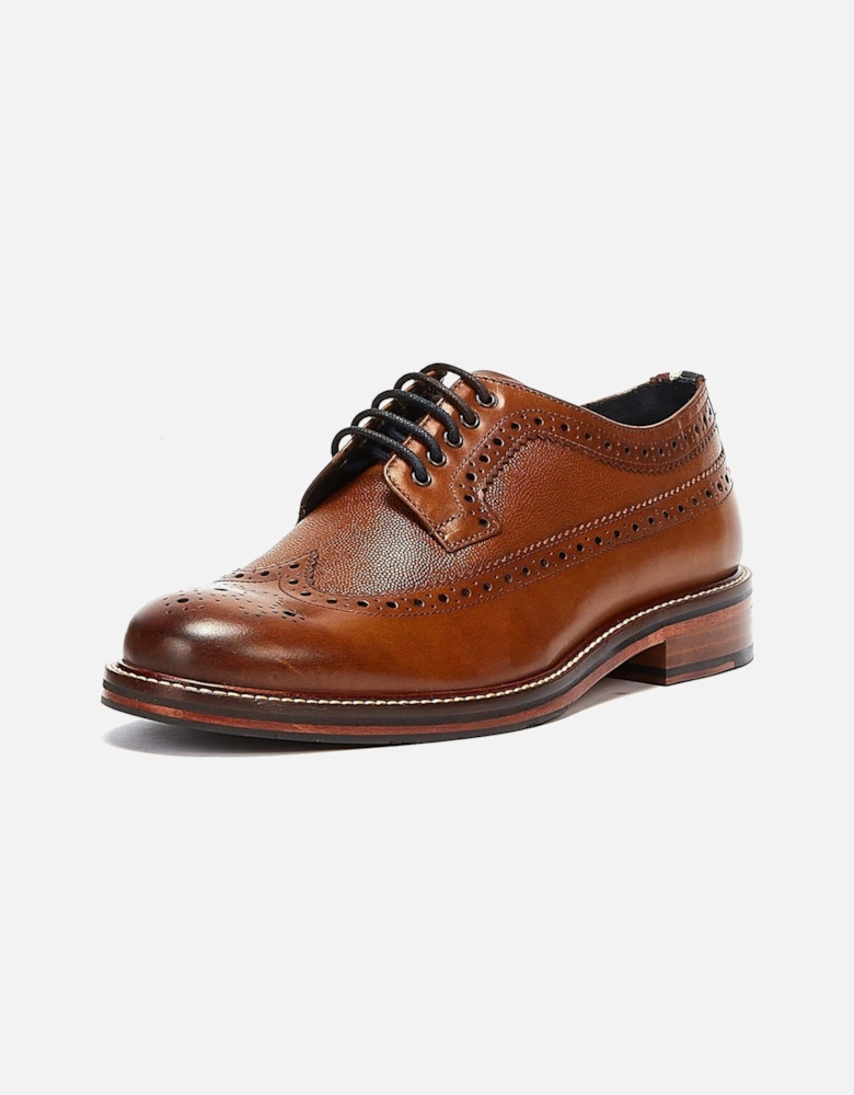 Archie Brogue Leather Men's Tan Lace-Up Shoes