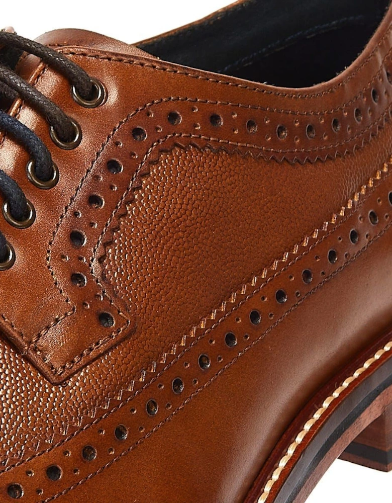 Archie Brogue Leather Men's Tan Lace-Up Shoes