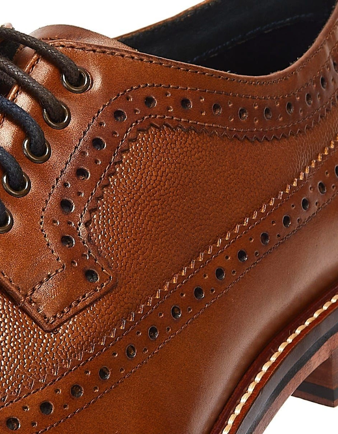 Archie Brogue Leather Men's Tan Lace-Up Shoes