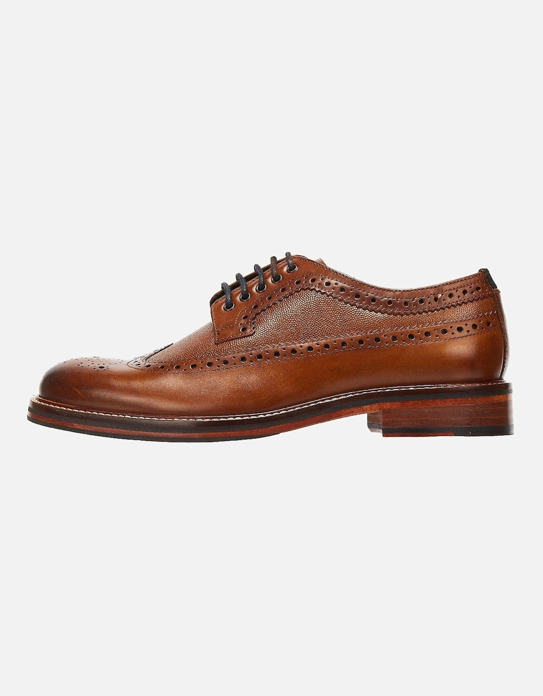 Archie Brogue Leather Men's Tan Lace-Up Shoes