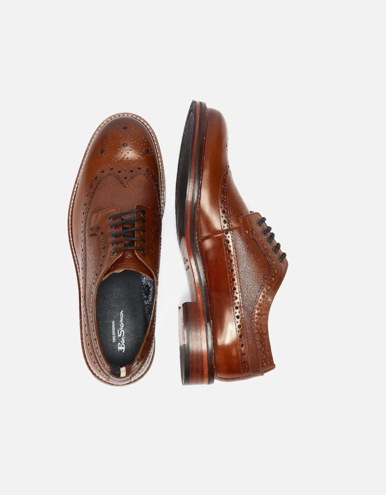 Archie Brogue Leather Men's Tan Lace-Up Shoes