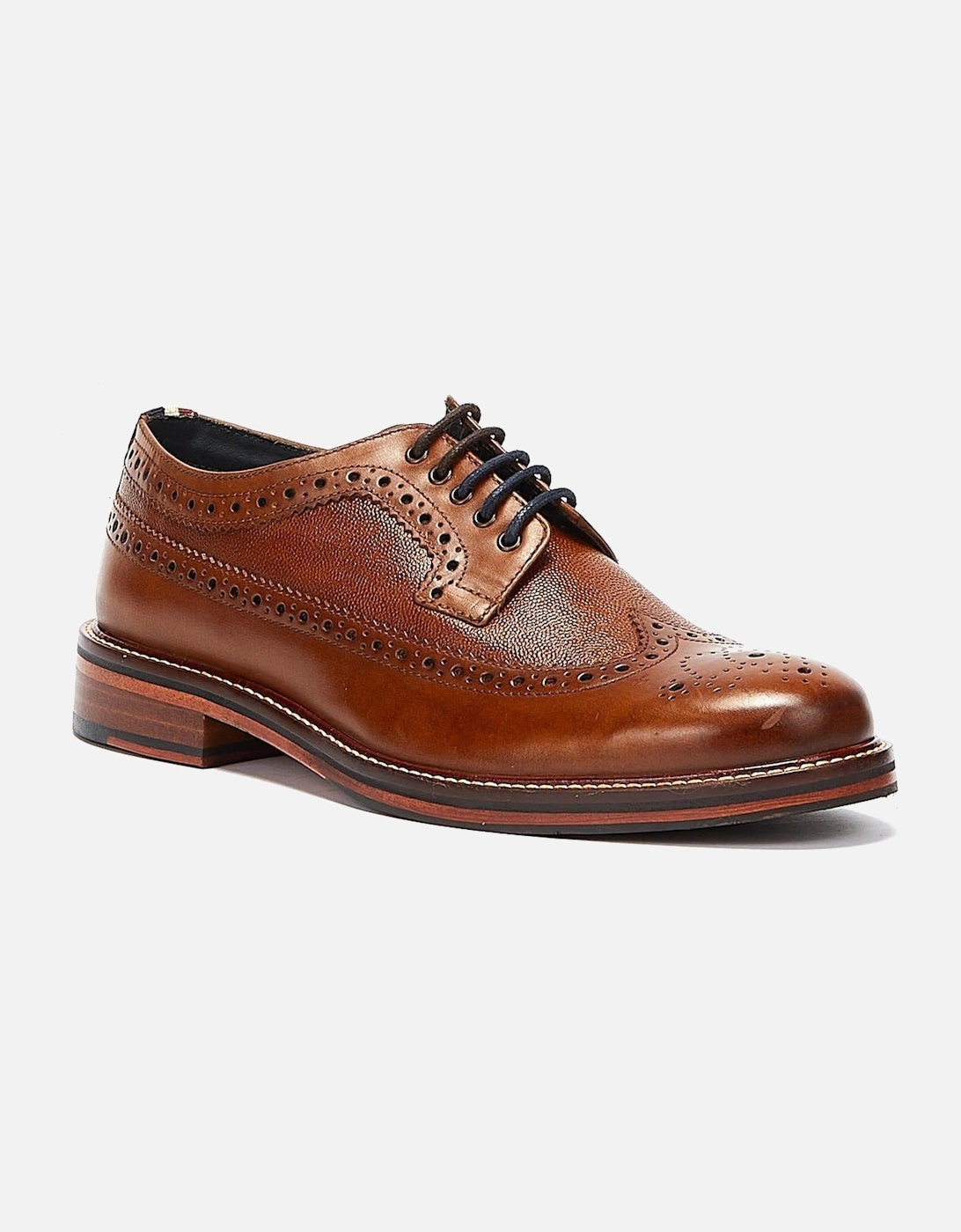 Archie Brogue Leather Men's Tan Lace-Up Shoes