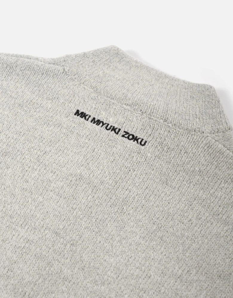 Oversized Fit Mohair Blend Knit Track Jacket