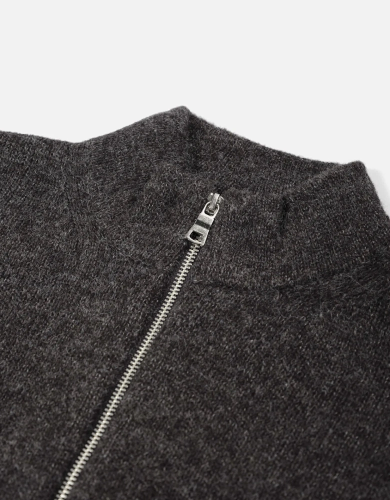 Oversized Fit Mohair Blend Knit Track Jacket