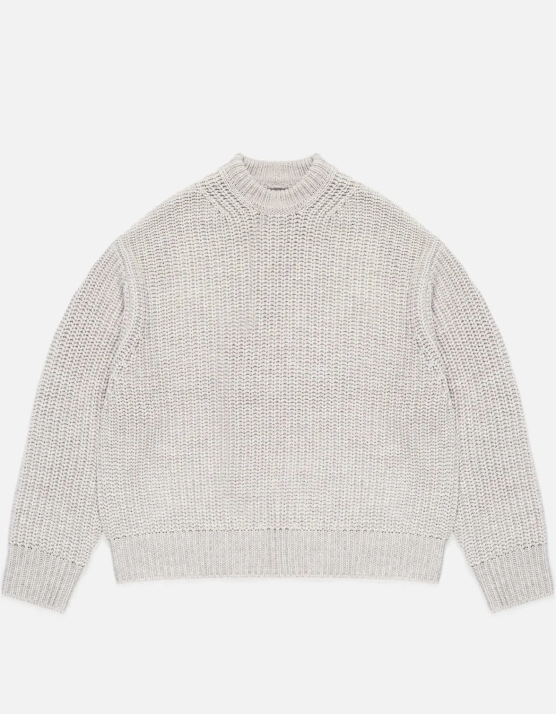 Oversized Fit Chunky Rib Knit Crewneck Jumper