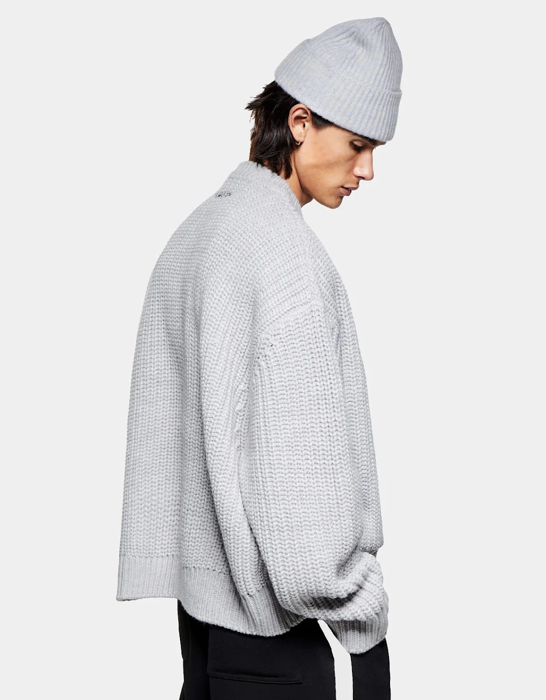 Oversized Fit Chunky Rib Knit Crewneck Jumper