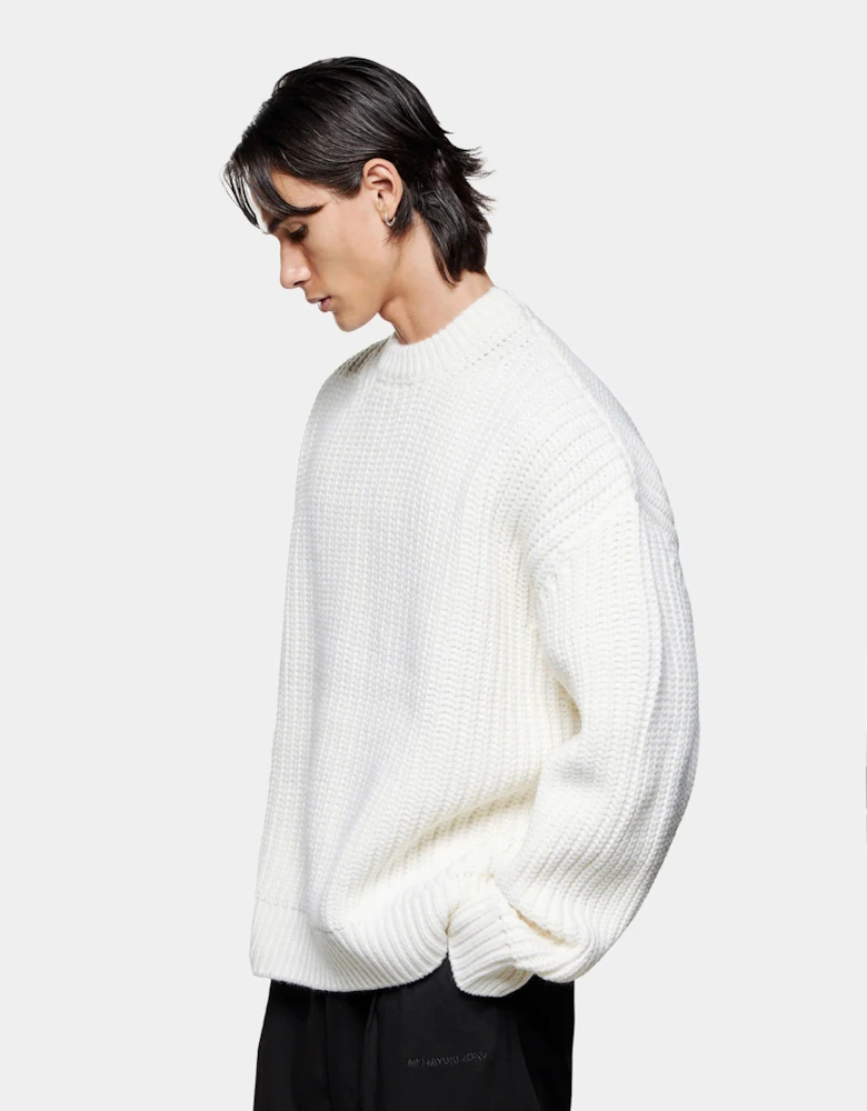 Oversized Fit Chunky Rib Knit Crewneck Jumper