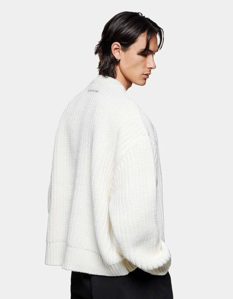 Oversized Fit Chunky Rib Knit Crewneck Jumper