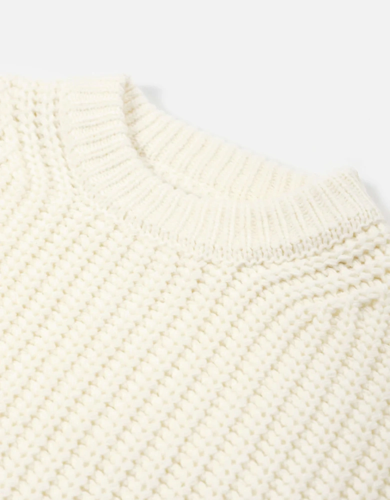 Oversized Fit Chunky Rib Knit Crewneck Jumper