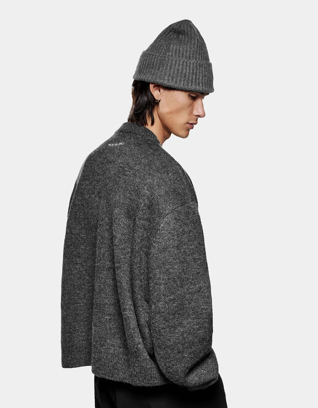 Oversized Fit Mohair Blend Knit Crew Jumper