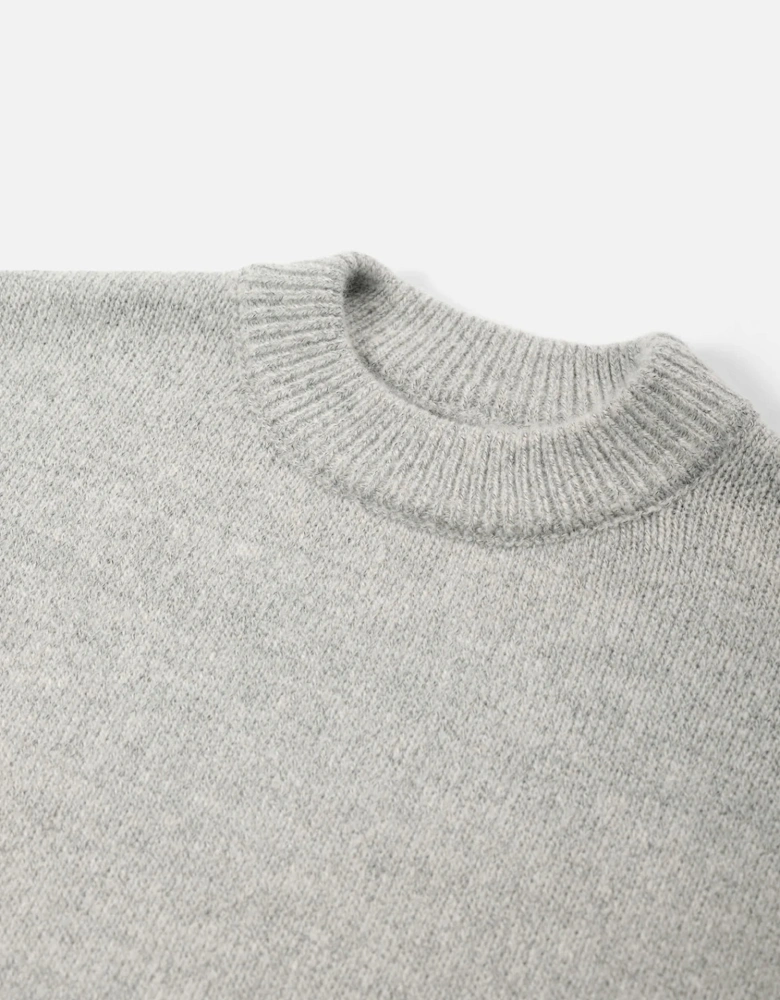 Oversized Fit Mohair Blend Knit Crew Jumper