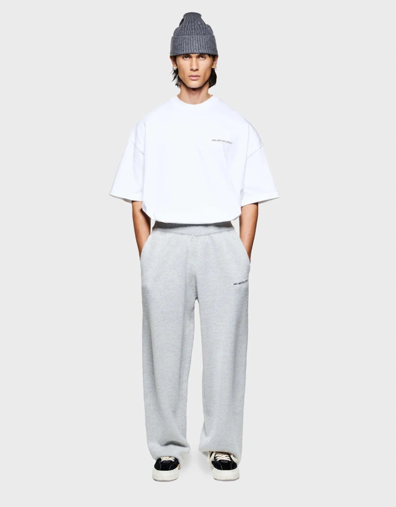 Relaxed Fit Mohair Blend Knit Wide Leg Joggers