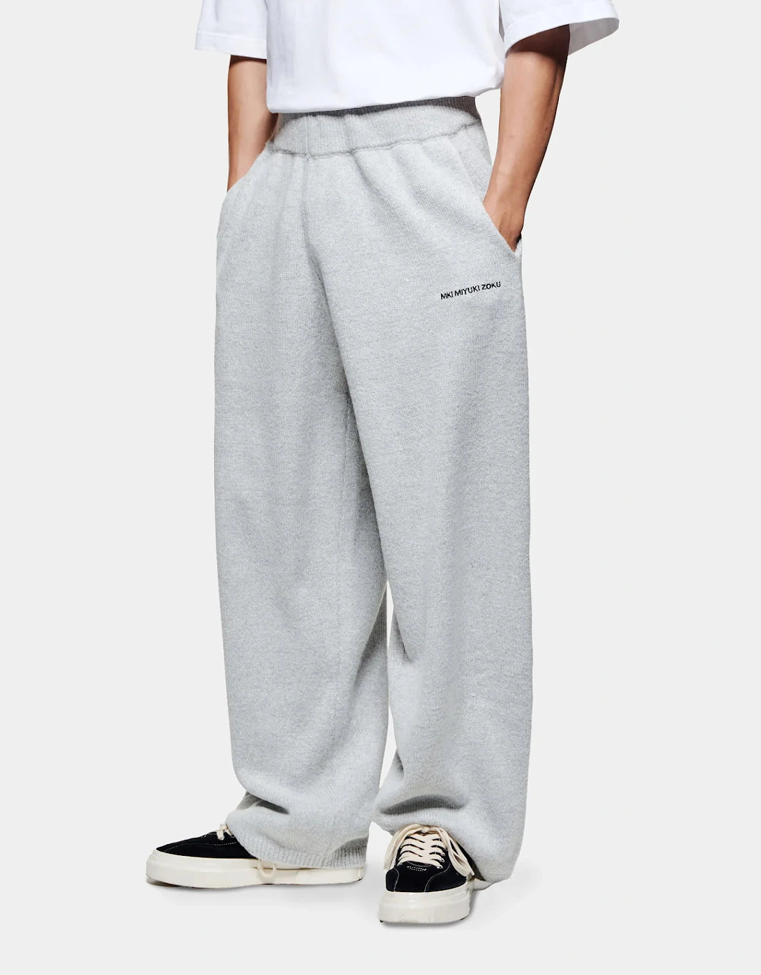 Relaxed Fit Mohair Blend Knit Wide Leg Joggers, 9 of 8