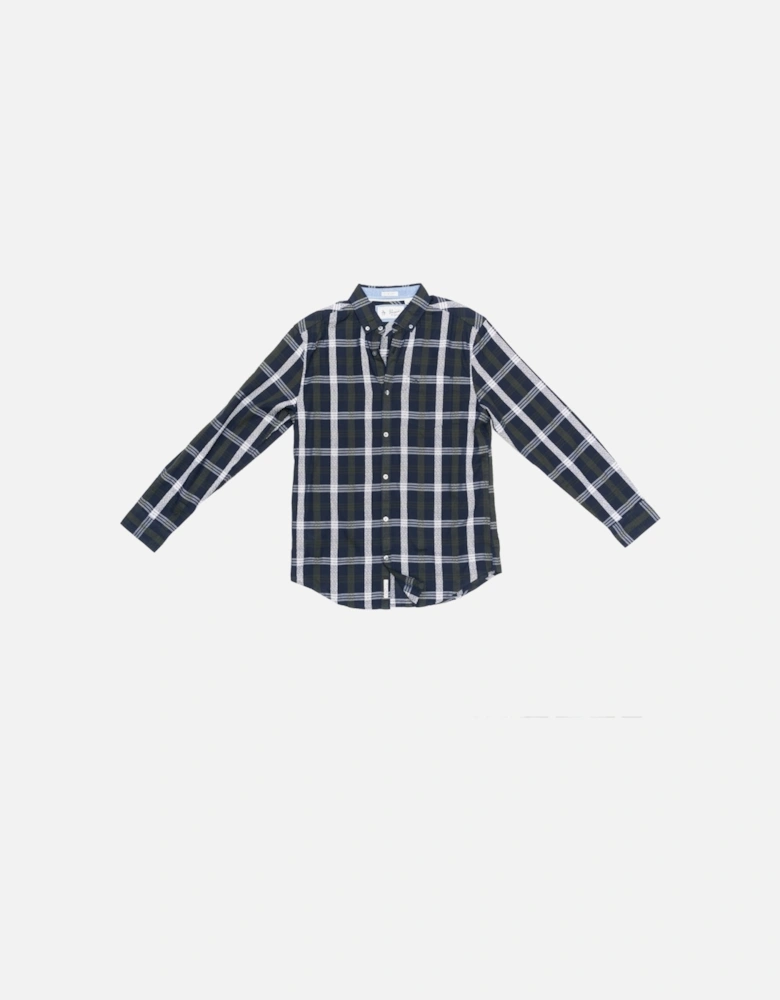 Long Sleeve Nep Plaid Mens Top