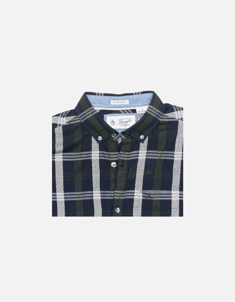 Long Sleeve Nep Plaid Mens Top