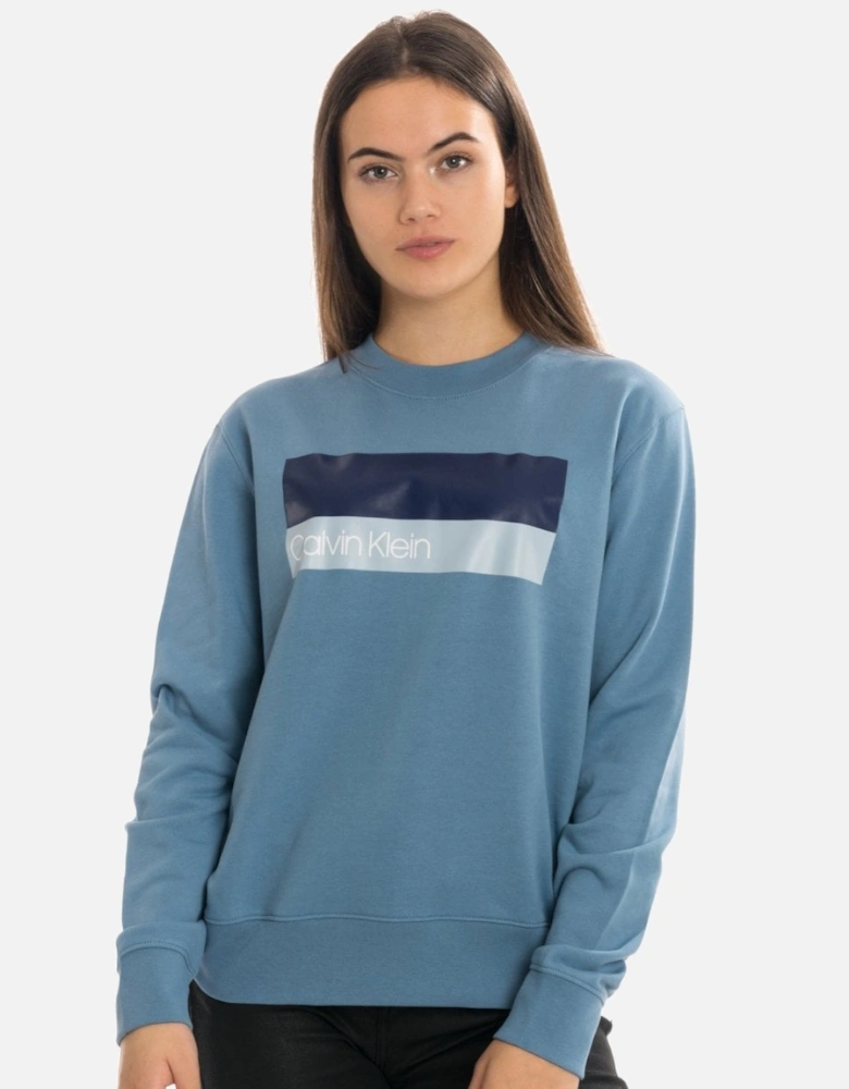 Calvni Klein Duo Logo Print Long Sleeve Womens Sweatshirt