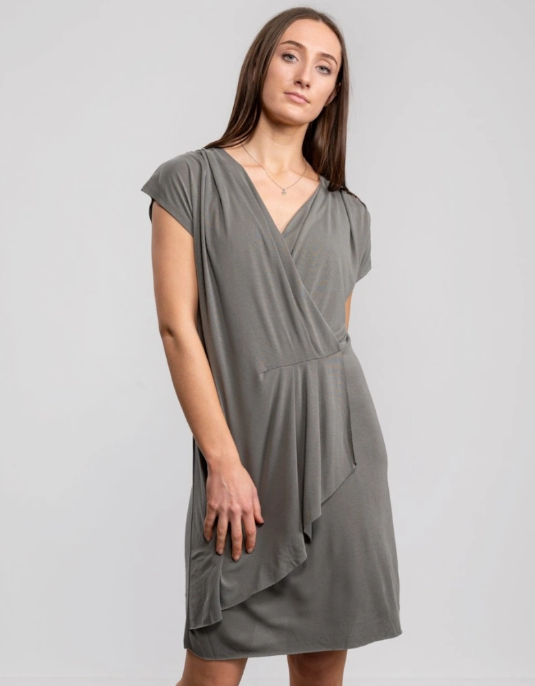 Great Plains So Peachy V Neck Drape Womens Dress