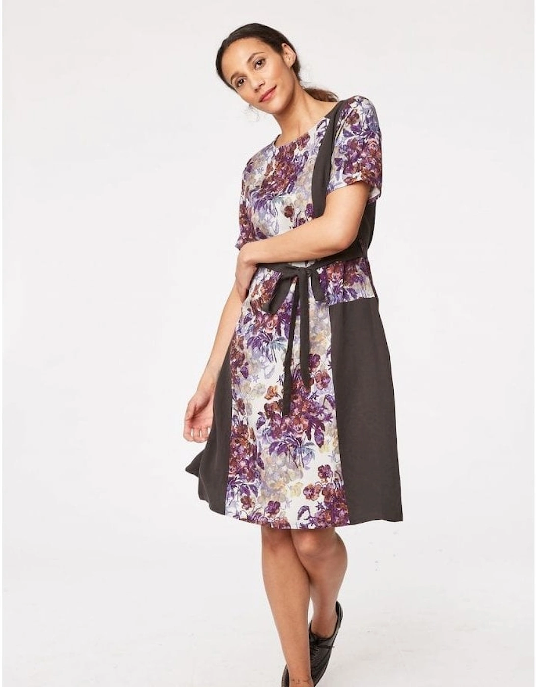 Clothing Ruskin Floral Print Tie Waist Dress