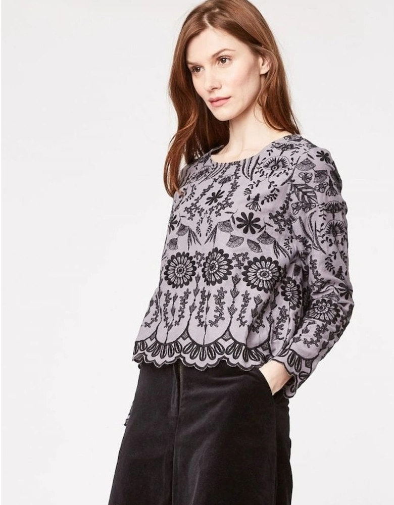 Clothing Isabella Embroidered Hemp Top