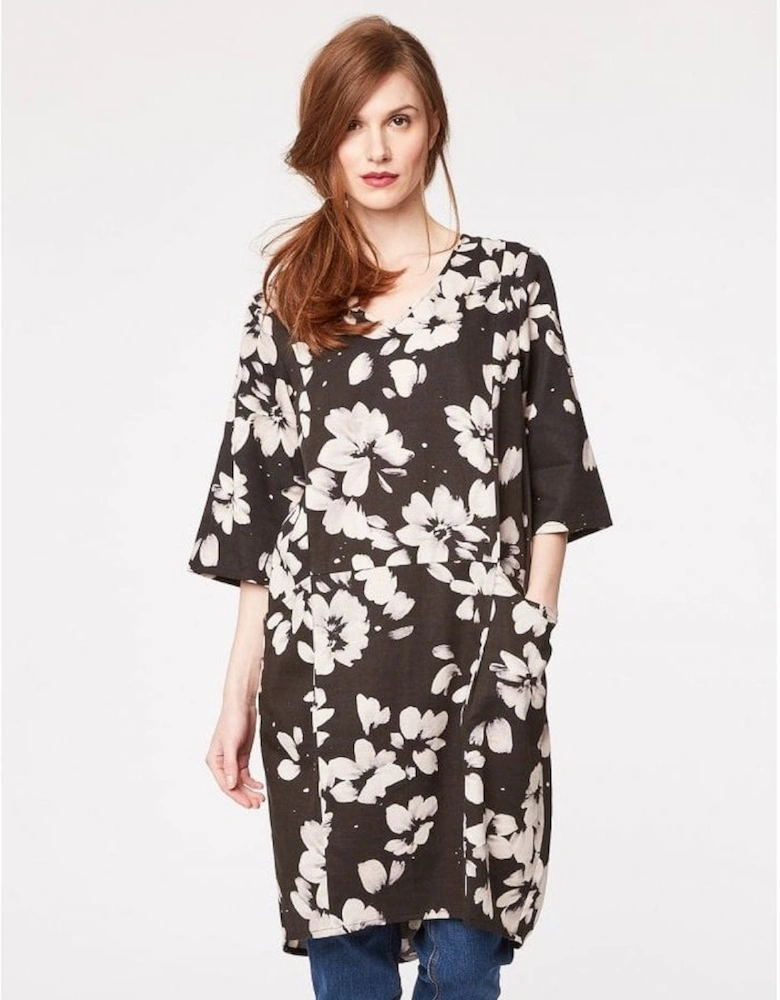 Clothing Marin Womens Tencel Flower Print Dress