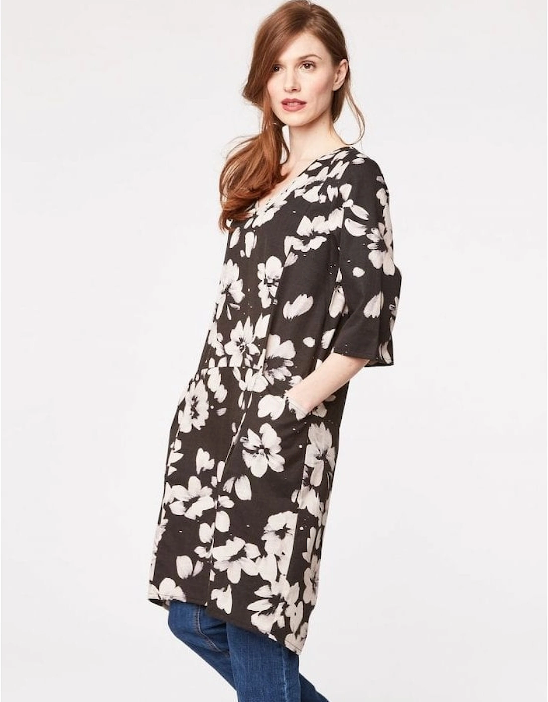 Clothing Marin Womens Tencel Flower Print Dress