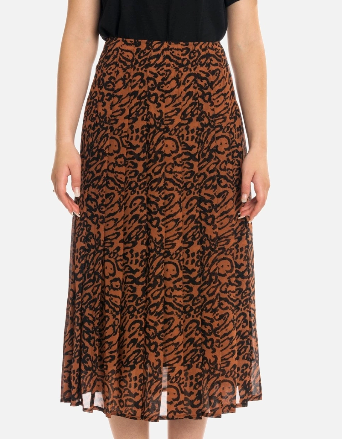 Leopard Georgette Pleated Womens Skirt, 5 of 4