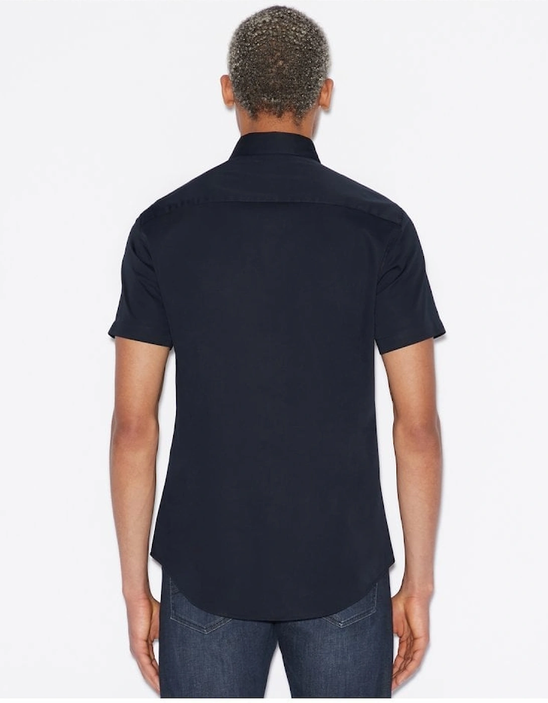 Slim Stretch Short Sleeve Shirt Navy