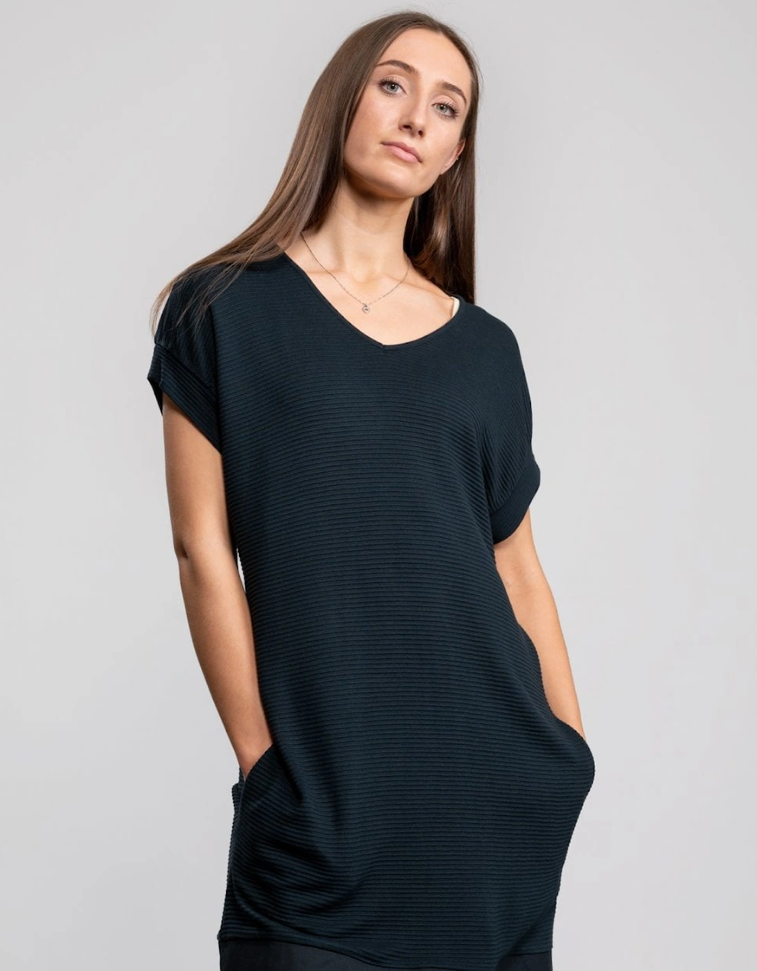 Great Plains Ottilie Rouched Sleeve Womens T-Shirt Dress